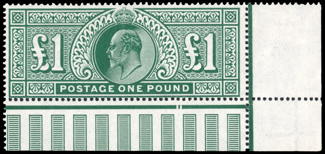 Great britain 1911 Somerset House KEVII £1 large part o.g.