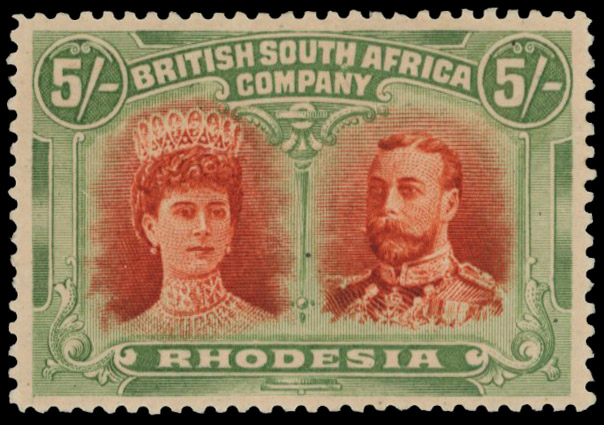 5s Indian red and green RSC B, position 27 mint