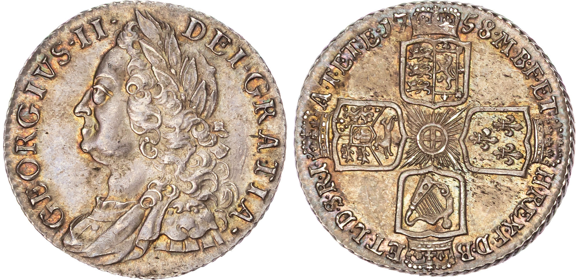 George II (1727-1760) Shilling, 1758. 
