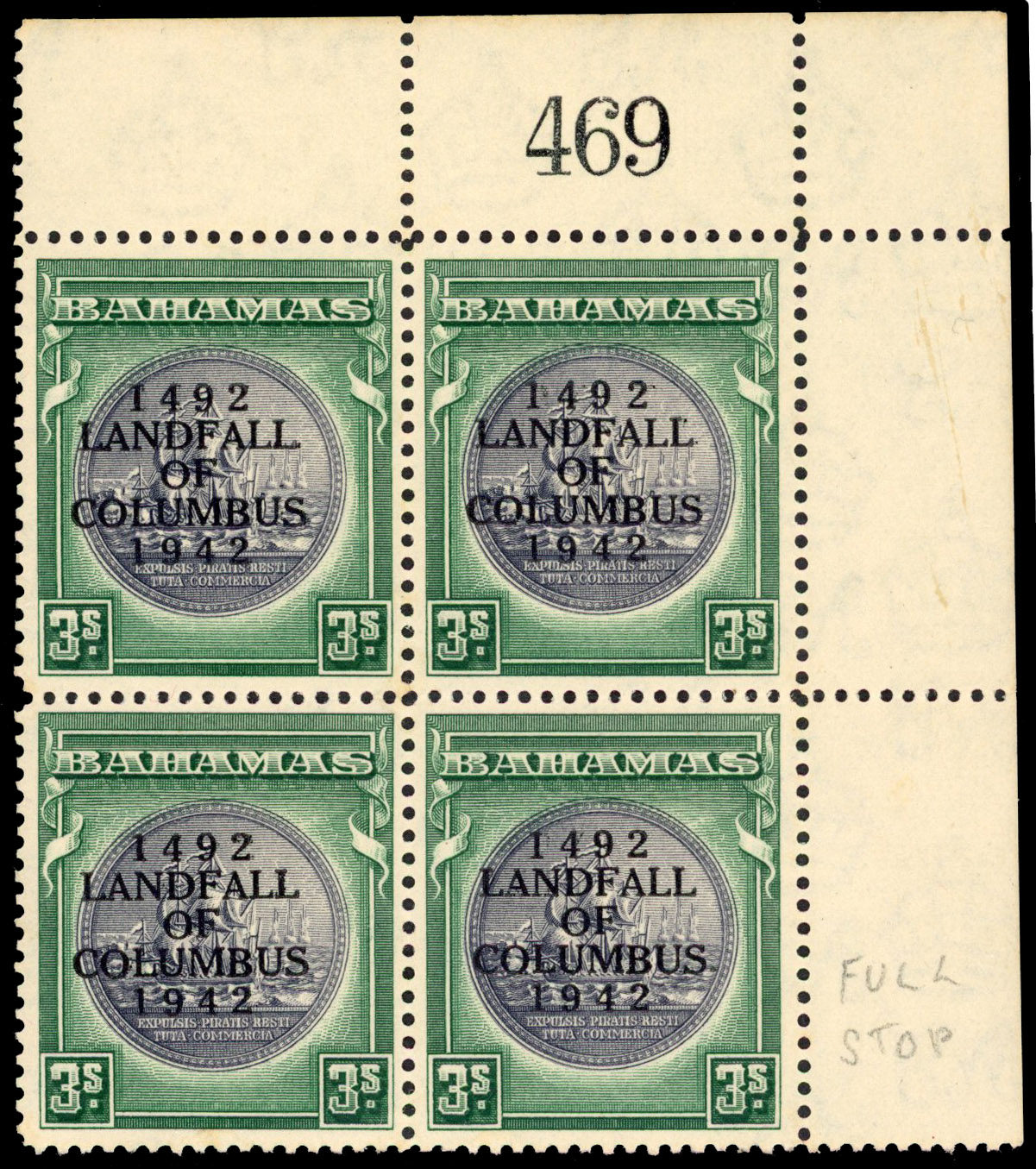 Bahamas SG 173b block mint