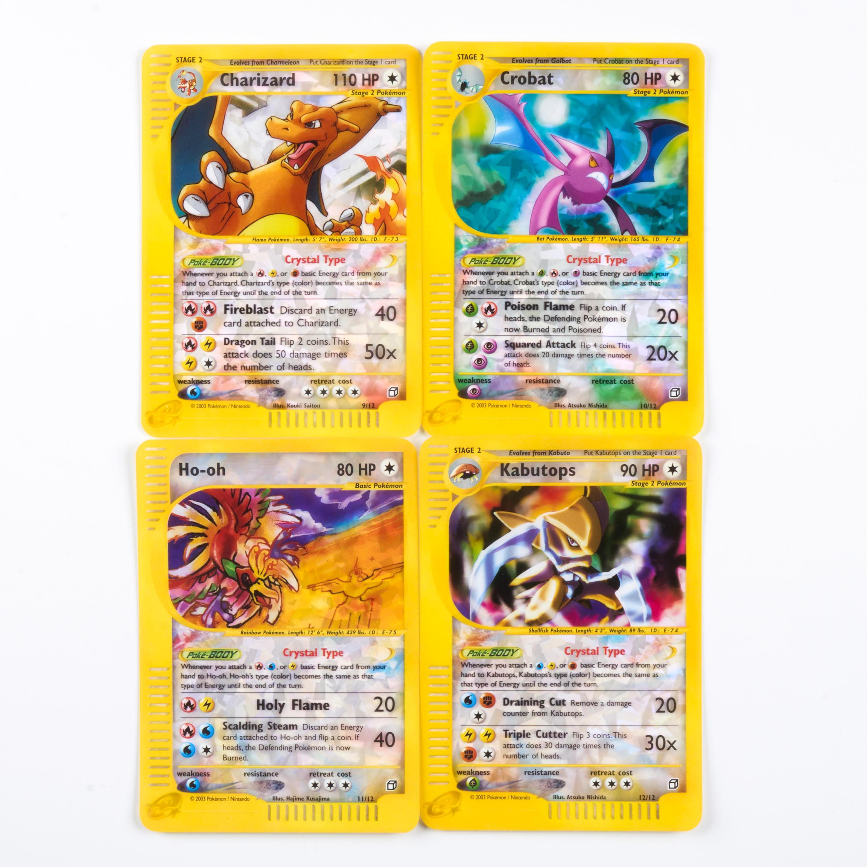 E-Series Crystal Box Topper Set Charizard // Crobat // Kabutops // Ho-oh