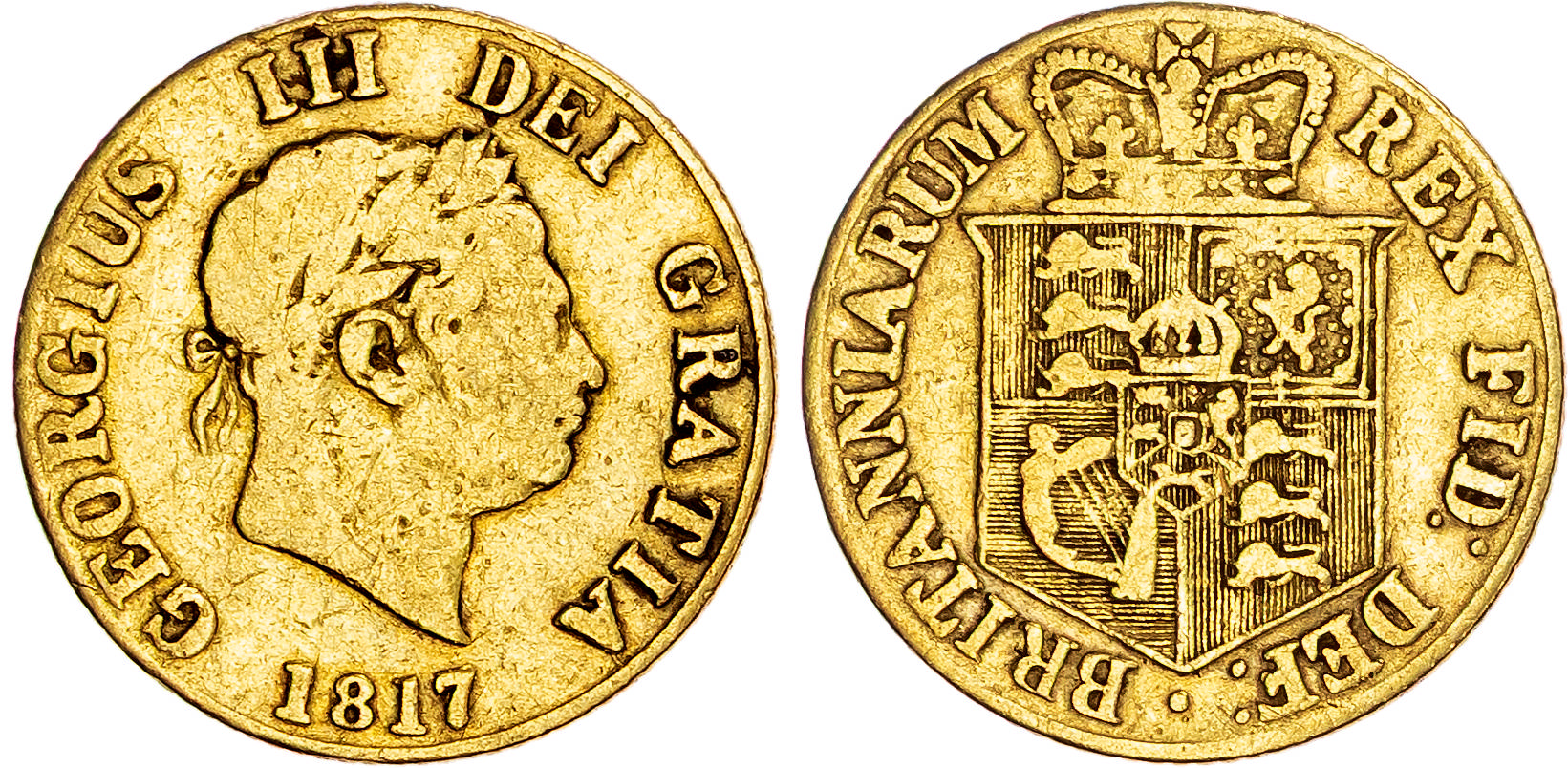 George III (1760-1820), AV Half Sovereign, 1817, New Coinage.