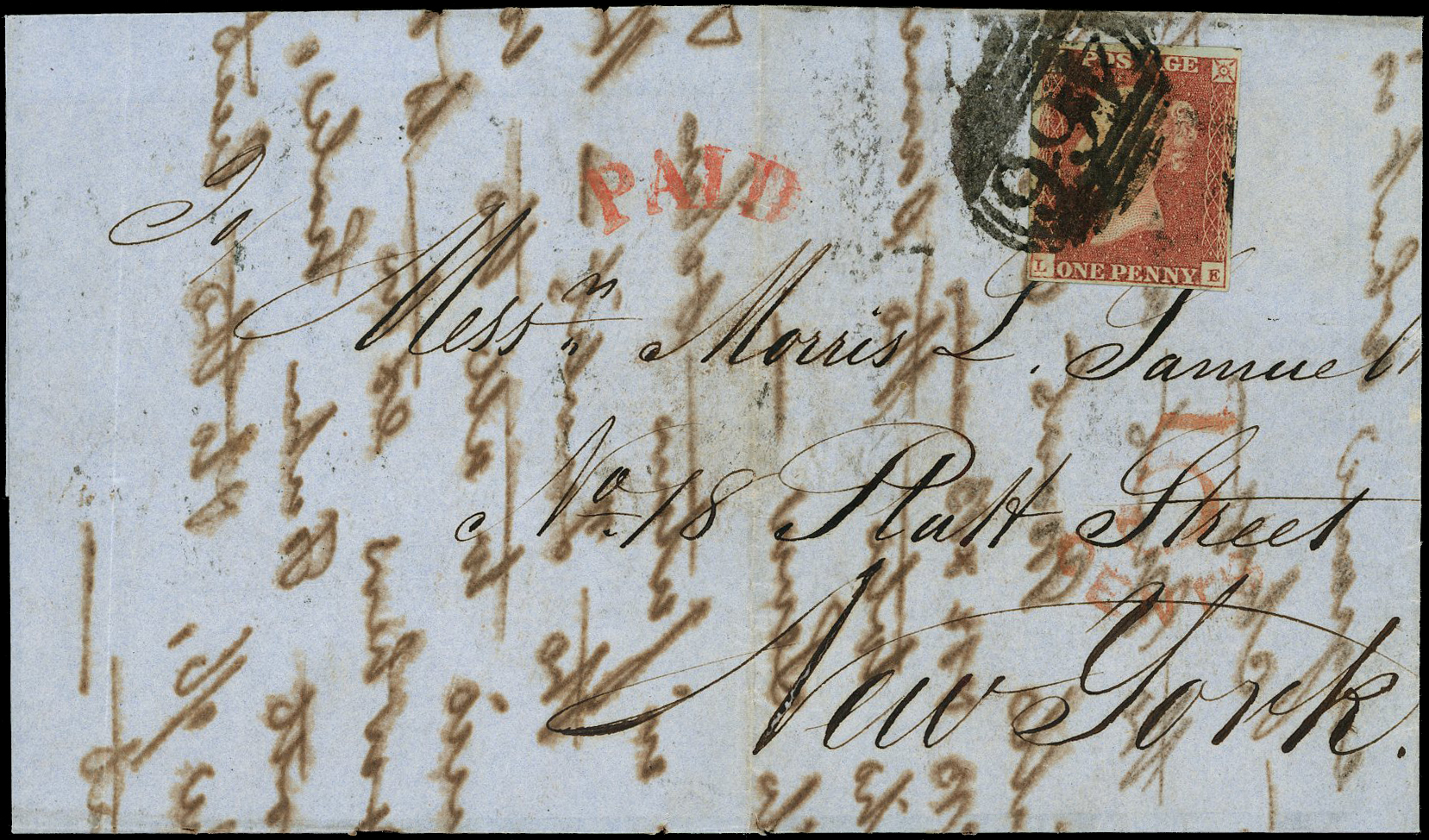 1849 Overseas Mail Liverpool to New York