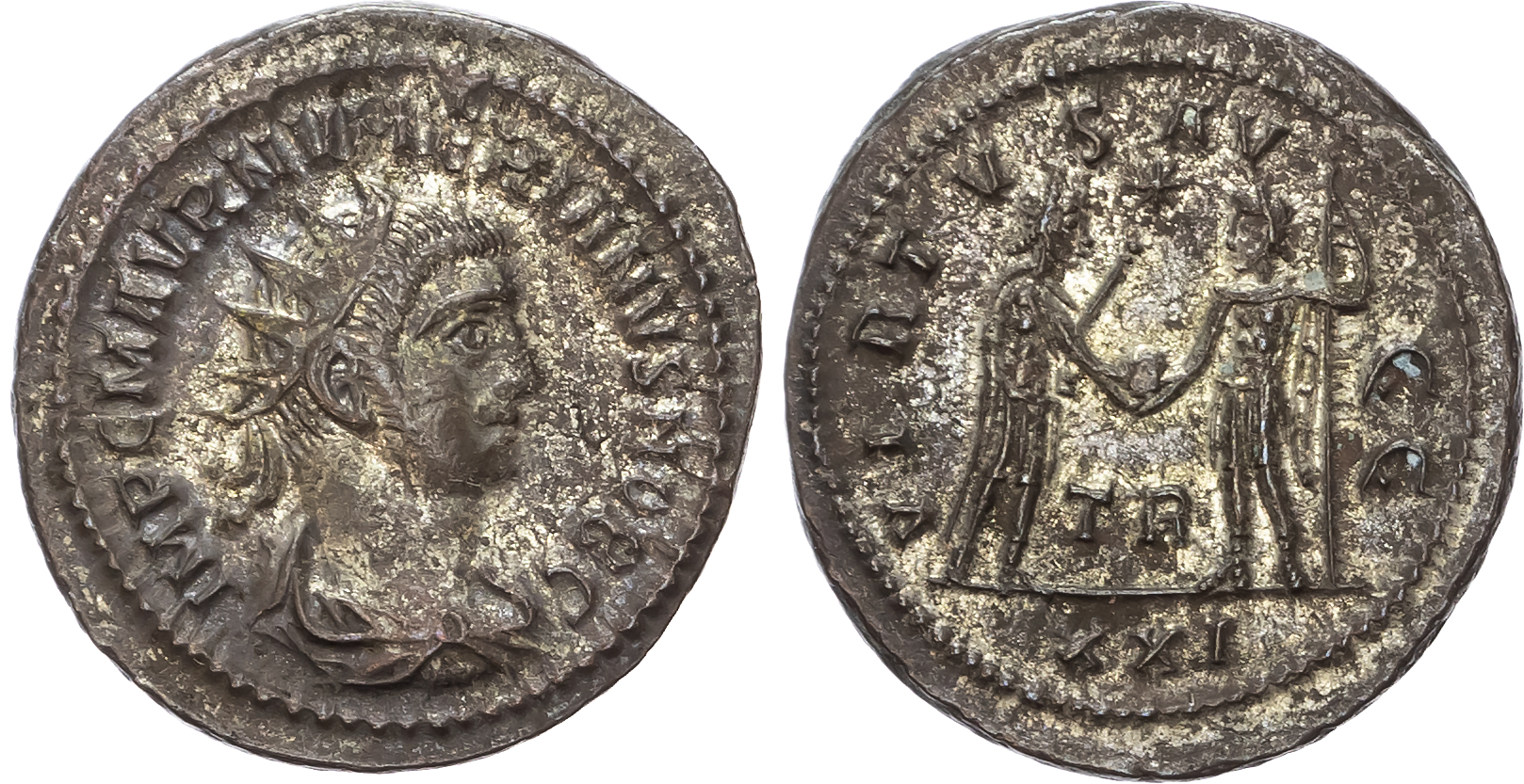 Numerian (AD 283-284), Billon Antoninianus, Tripolis, 4.48g. 