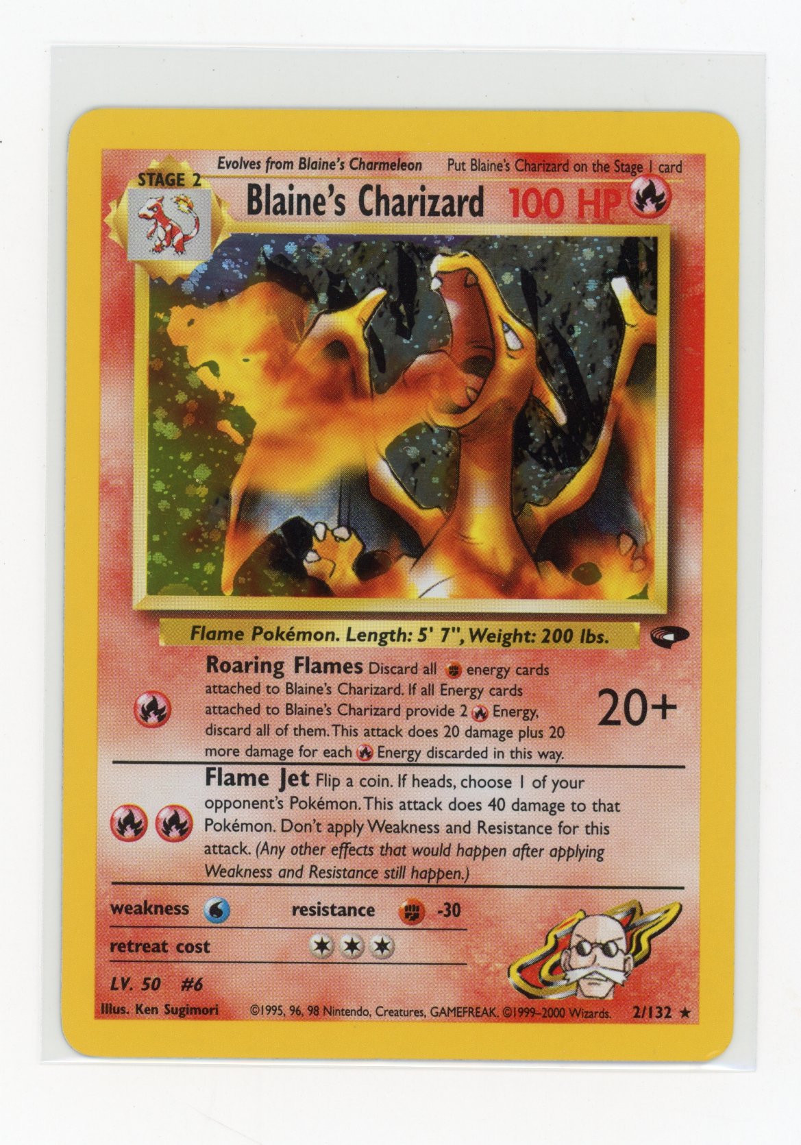 Blaine's Charizard #2 Holo Gym Challenge - LP+