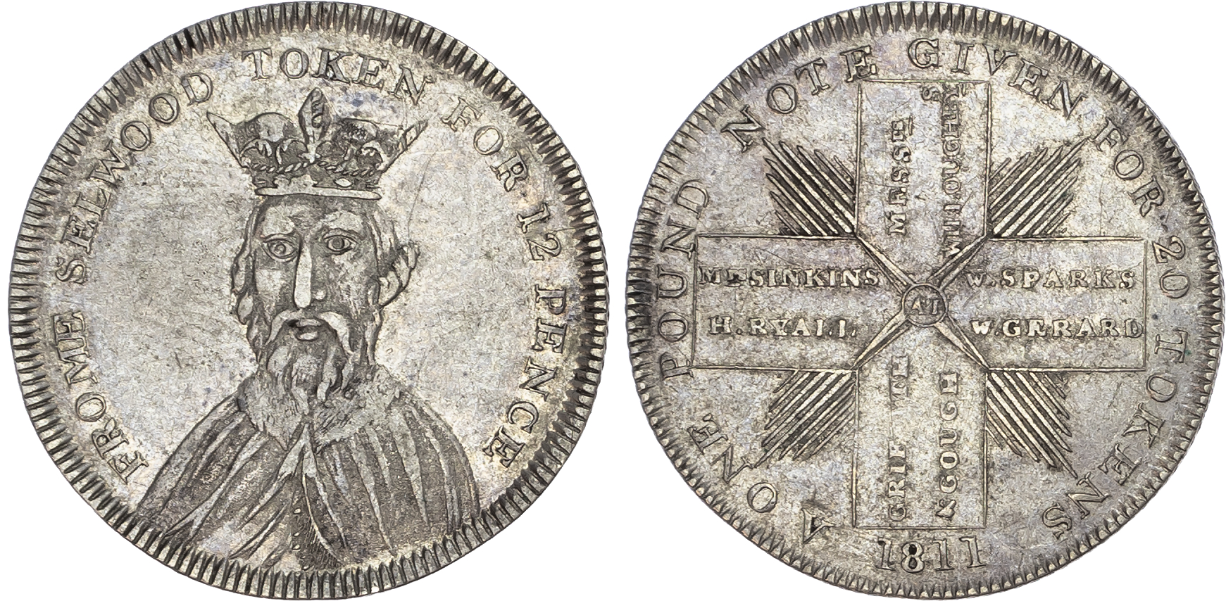 Somersetshire, Bristol. Frome Selwood, Willoughby & Sons, silver shilling, 1811. 