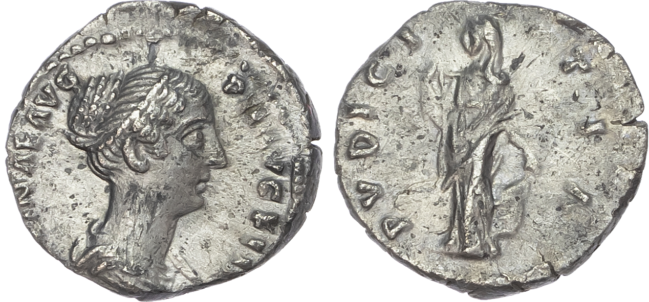 Faustina Junior (Wife of Marcus Aurelius) AR Denarius, Rome, AD 145-161, 3.30g.