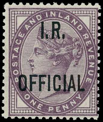Officials; I.R. Official. 1882-1901 1d...