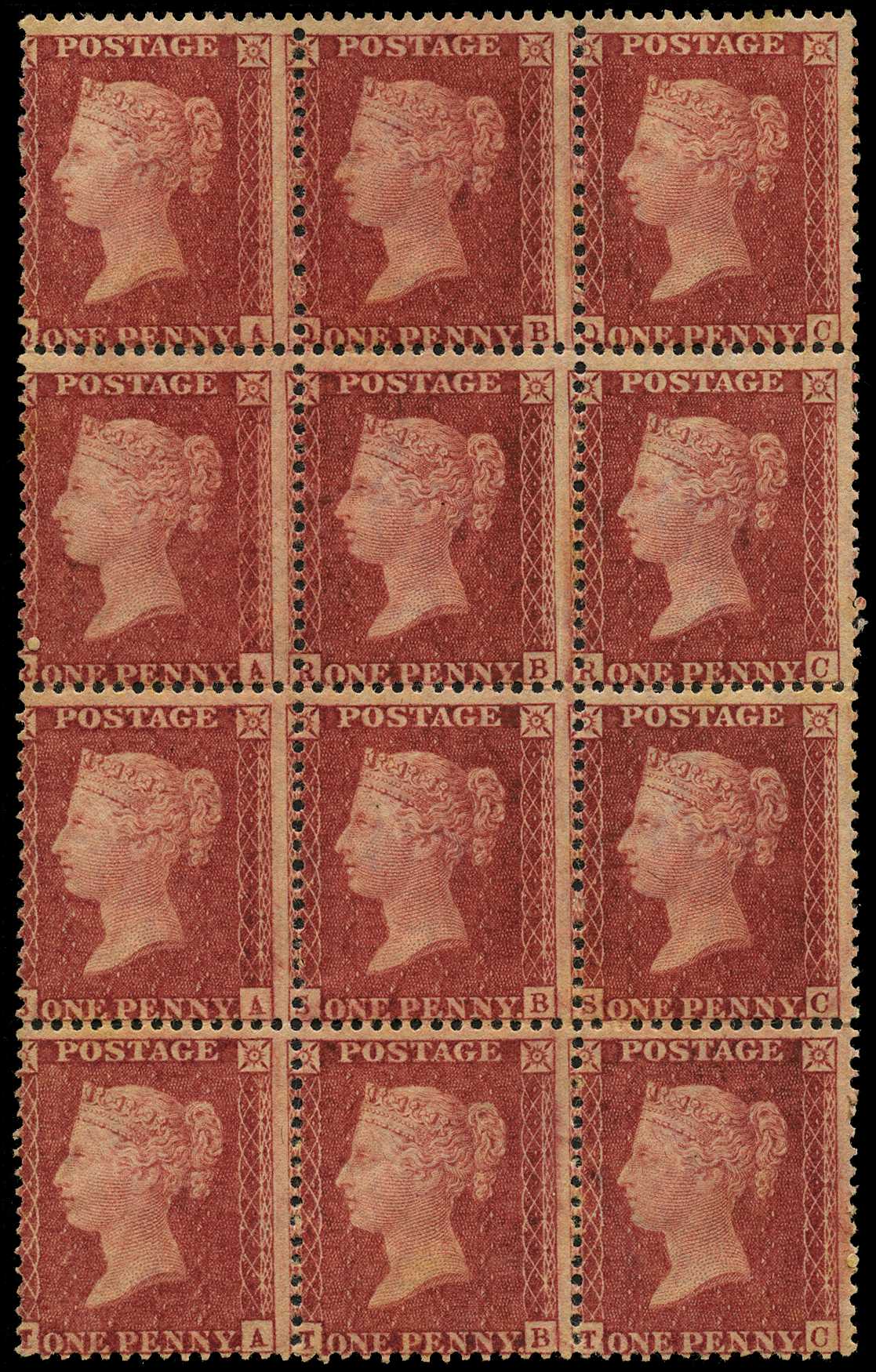 1856-58 1d rose-red Die II, Plate 36...