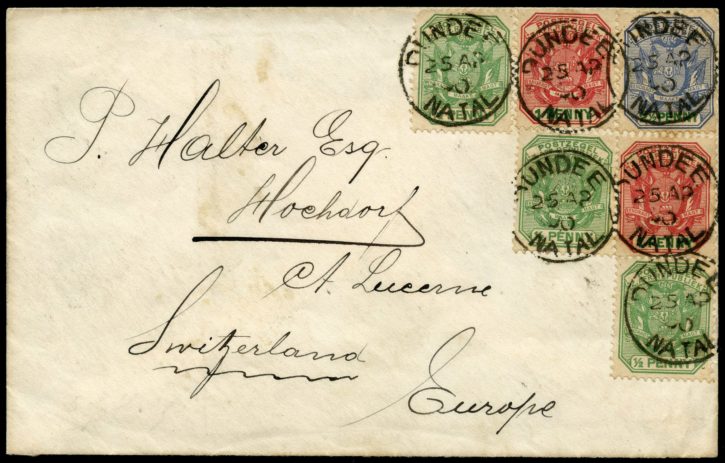 Transvaal Boer War cover to Switzerland