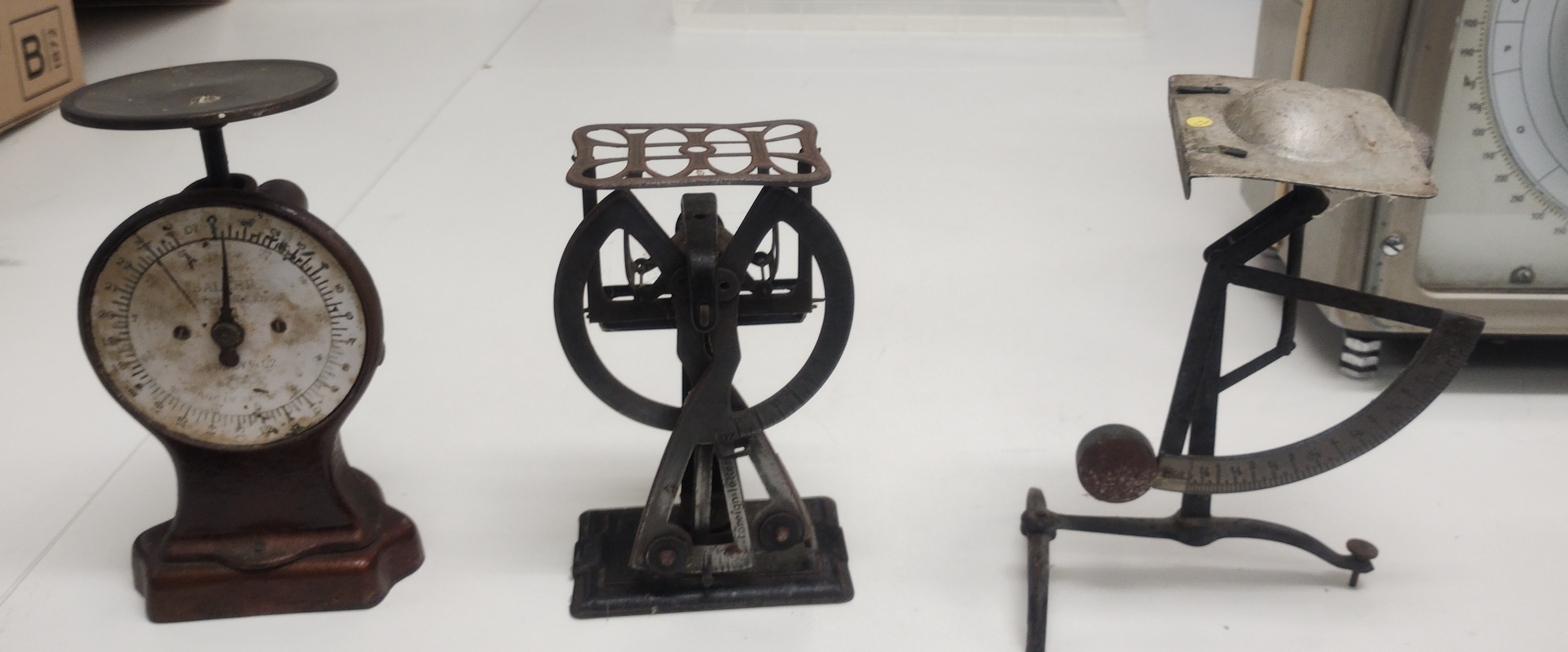 GB Post Office ephemera, including weighing scales, framed pictures, metal printing blocks etc.