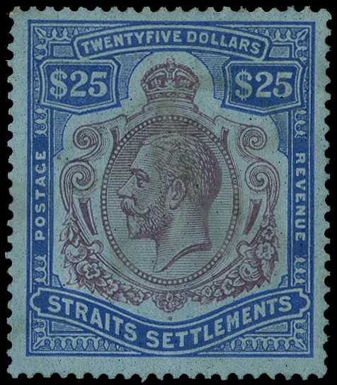 1923 $25 purple and blue on blue paper,...