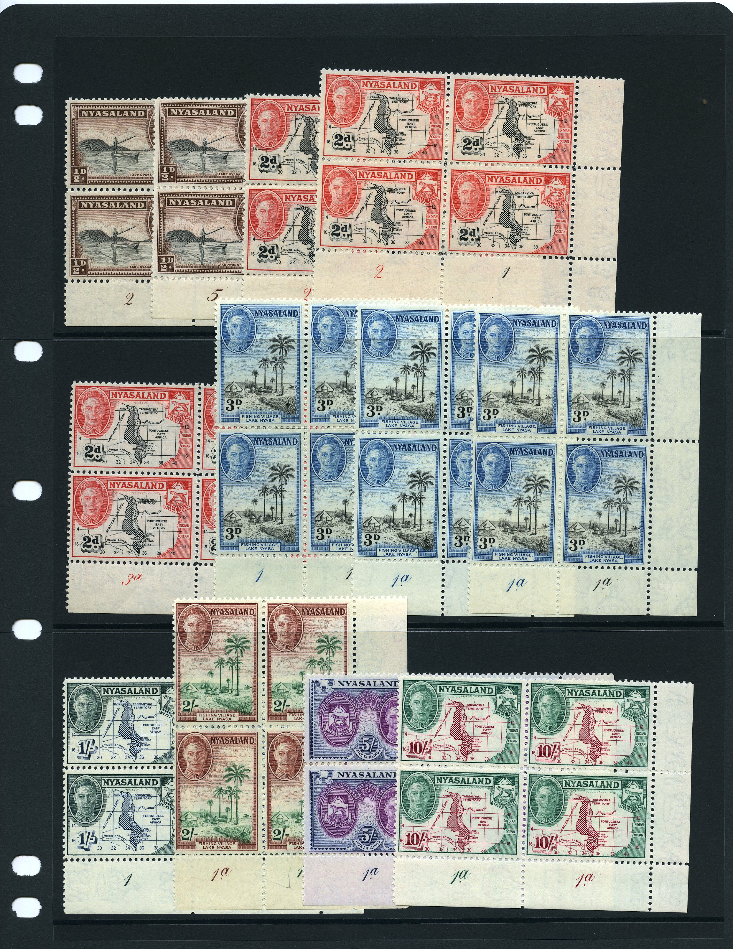 1945 Plate blocks group, unmounted o.g., with...