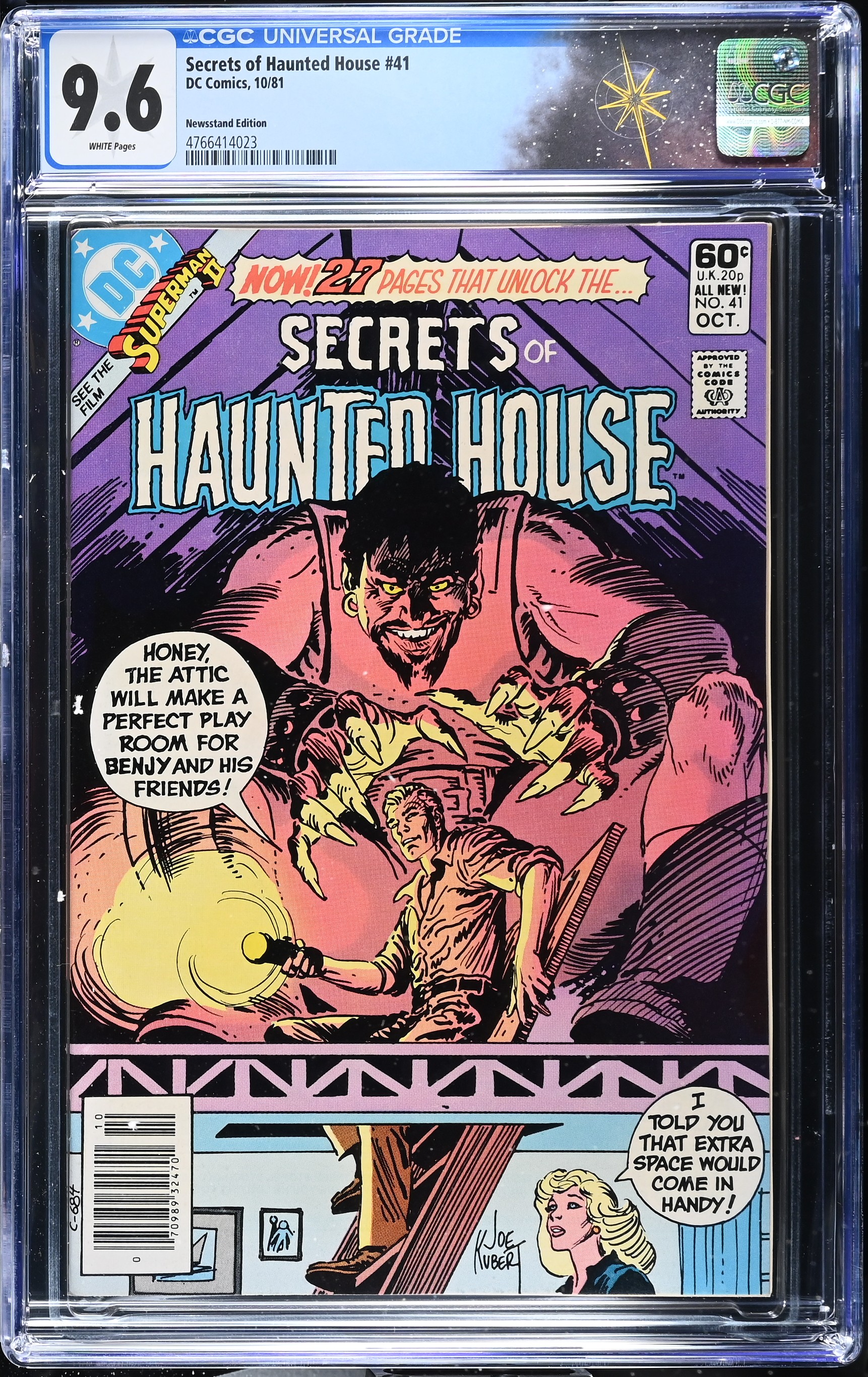 Secrets of Haunted House #41 CGC 9.6 Cover by Joe Kubert (DC Comics, 1981) White Pages
