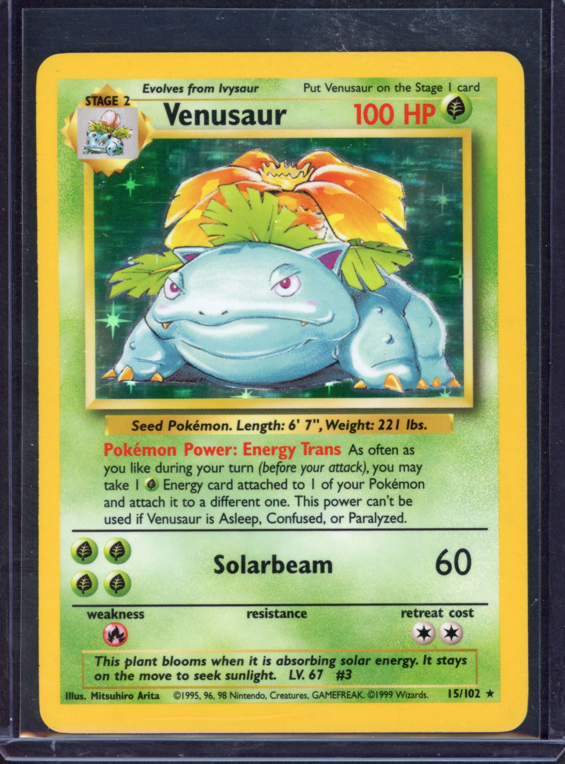 Venusaur Holo #15/102 - Base Set (Ungraded) - Light Play +