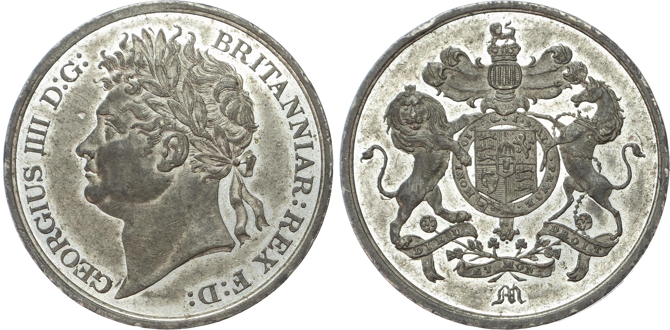 George IV (1820-30), Pattern Crown, undated (c1829), in white metal