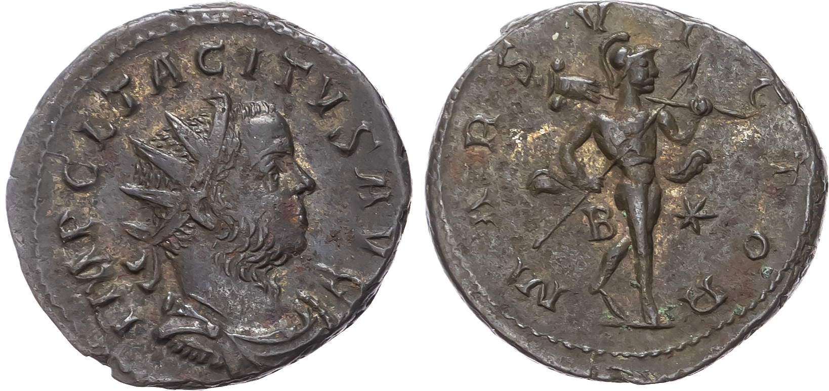 Tacitus (AD 275-276), Billon Antoninianus, Lugdunum, AD 276, 4.33g. 