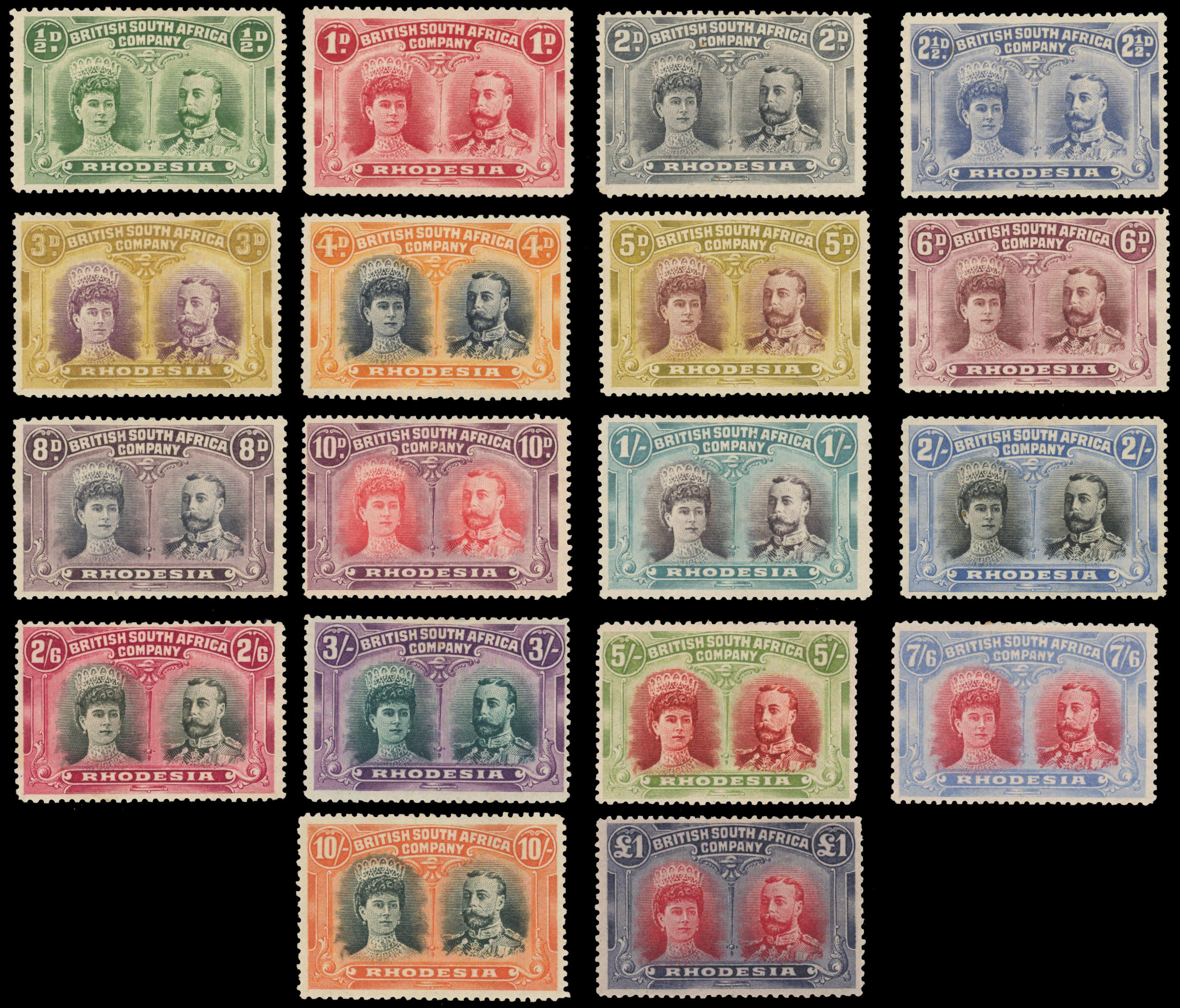 Rhodesia Double Heads set mint