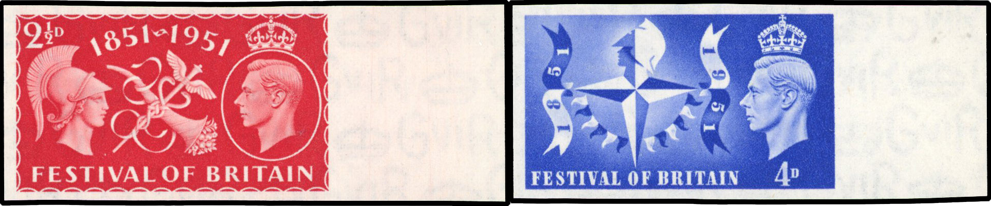 1951 Festival of Britain (SG513-4) imprimaturs