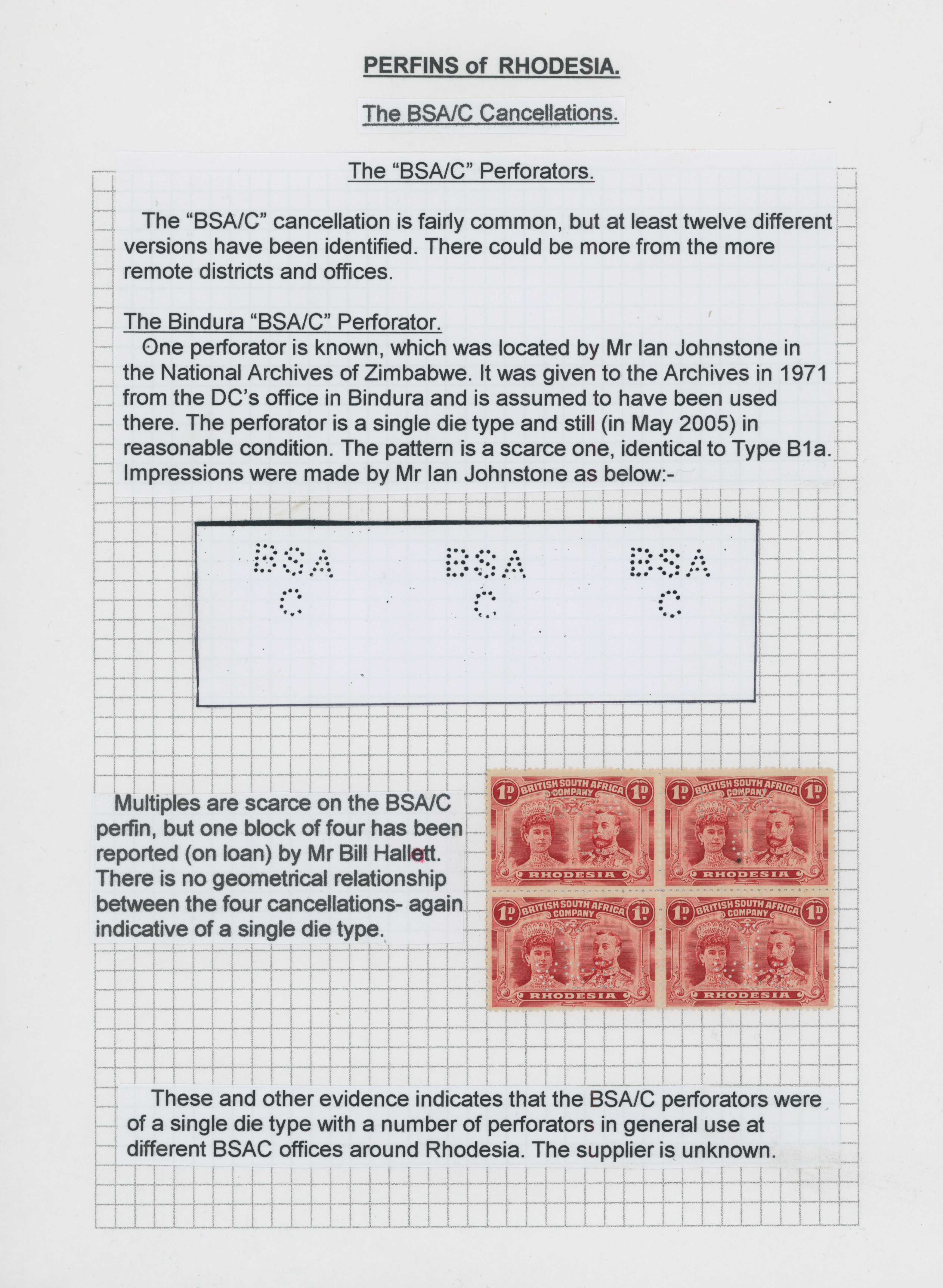 † 1d block perfinned BSA/C mint