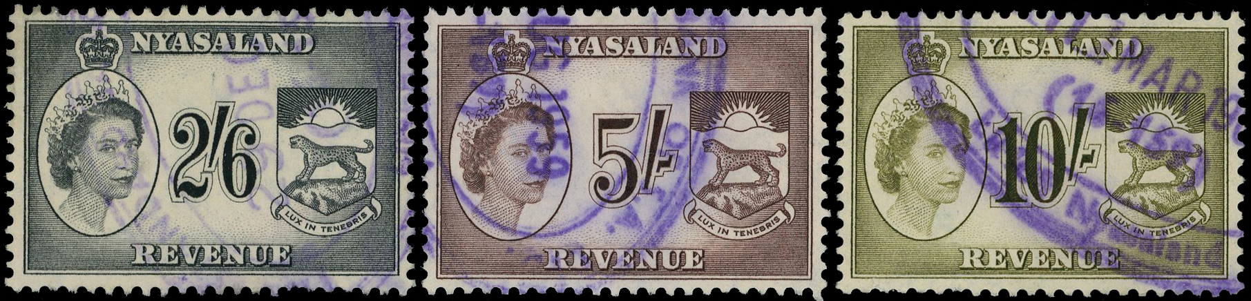 Nyasaland QEII revenue collection mint & used