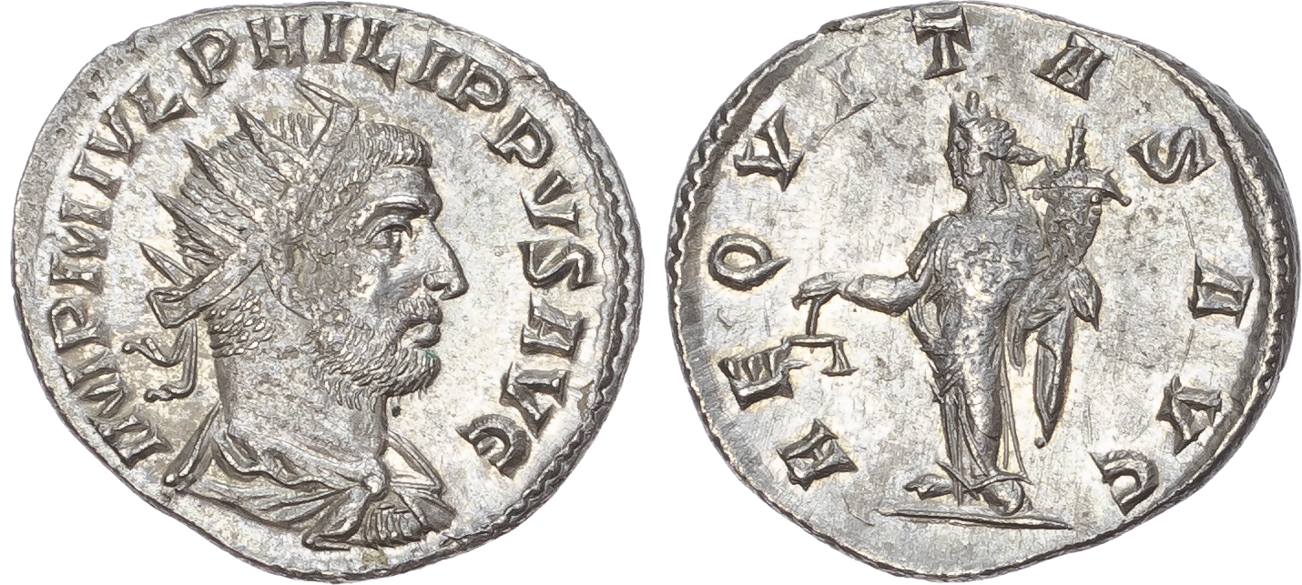 Philip I (AD 244-249) AR Antoninianus, Antioch, AD 247, 3.54g. 