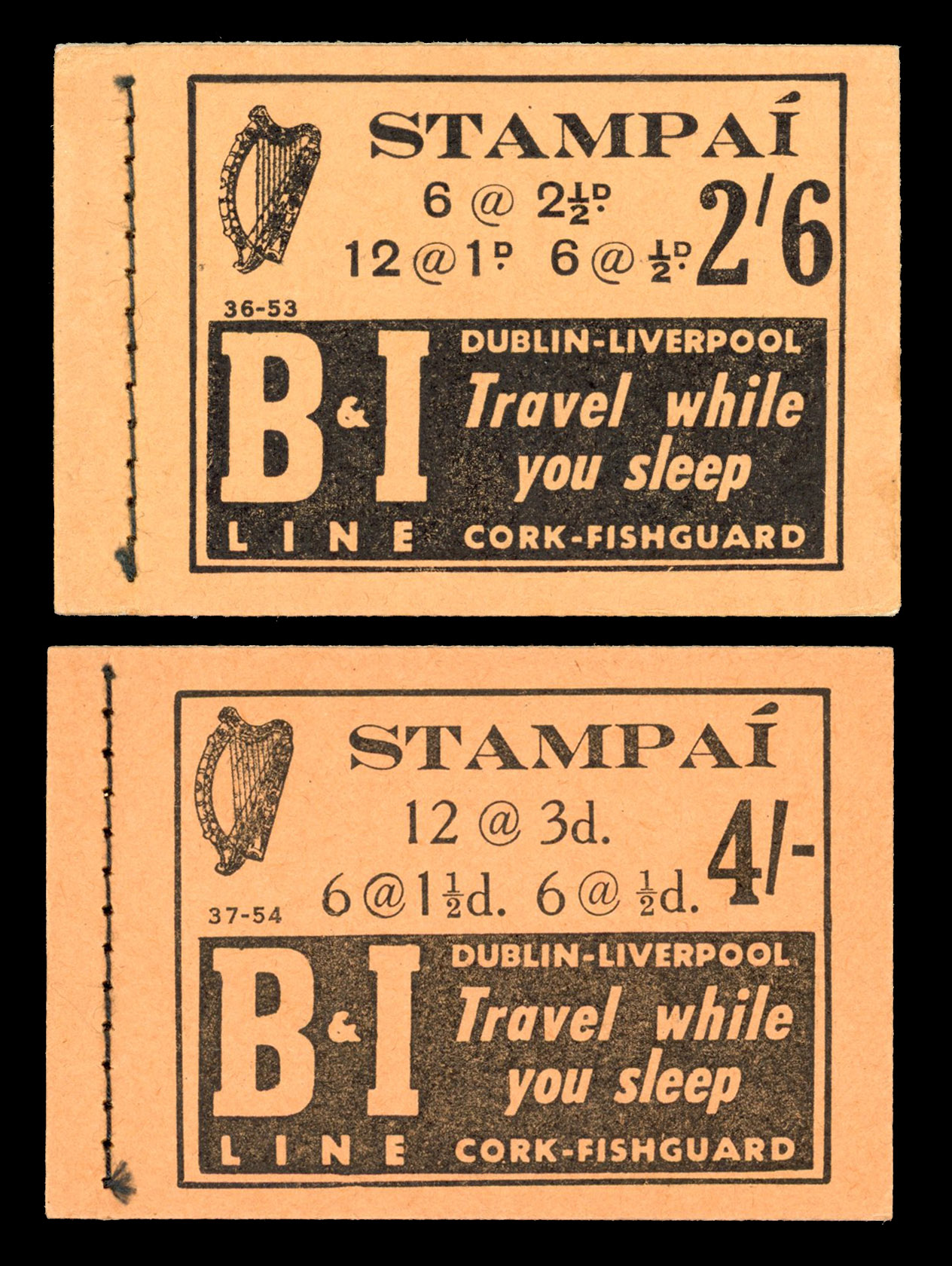 Ireland Booklets 1951-53 2/6d and 1954 4s complete