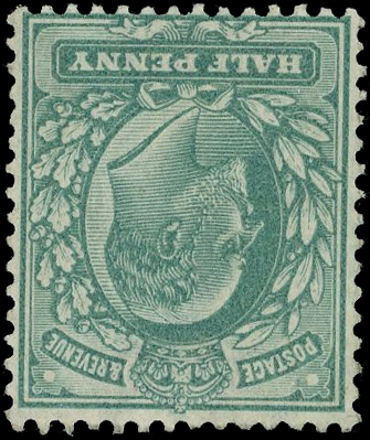 1902-10 ½d dull blue-green, variety ‘WATERMARK INVERTED’, fresh unmounted og