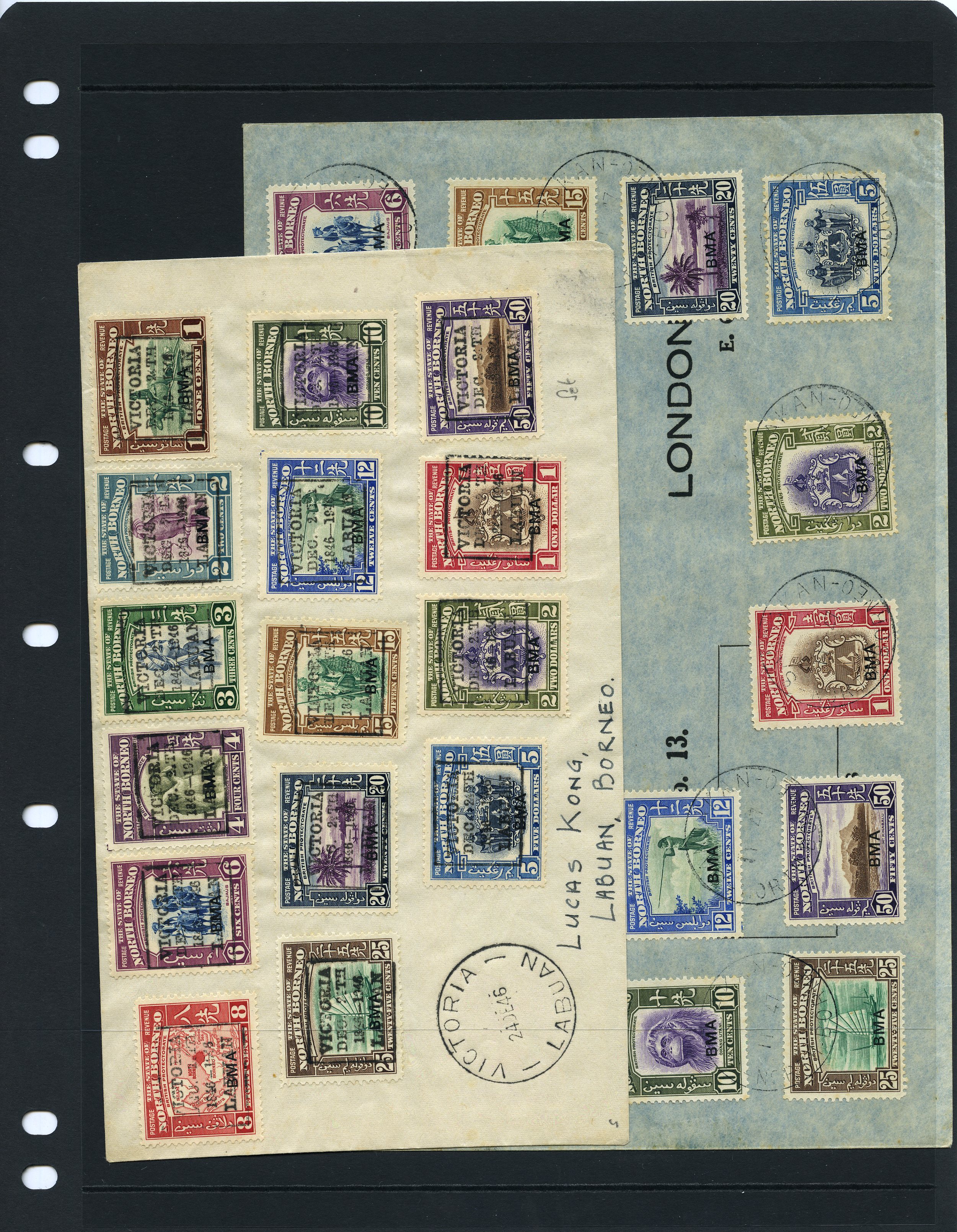1946 BMA sets on two covers, one Dec. 1946,...