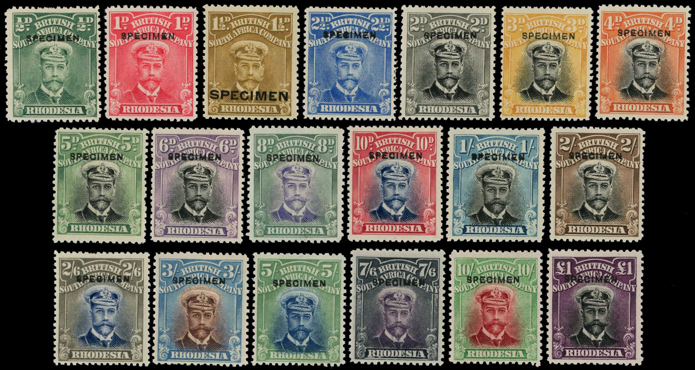 1913-17 Specimen set of nineteen o.g., well...