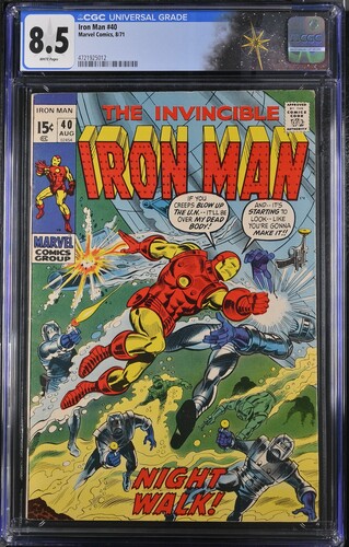 Iron Man #40 CGC 8.5 "Night Walk!" Part 2 of 2 (Marvel Comics, 1971) White Pages