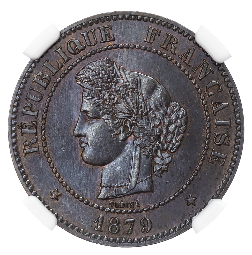 France. Third Republic Æ 5 Centimes. 1879A. 