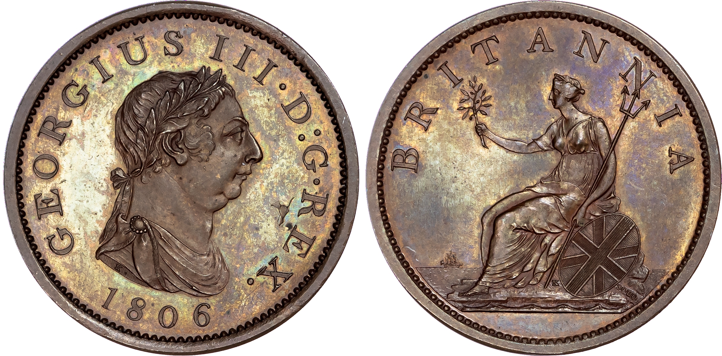 George III (1760-1820), Restrike Proof Penny, 1806