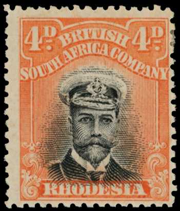 1913-7 4d Head Die II, perf 14. Mint example...