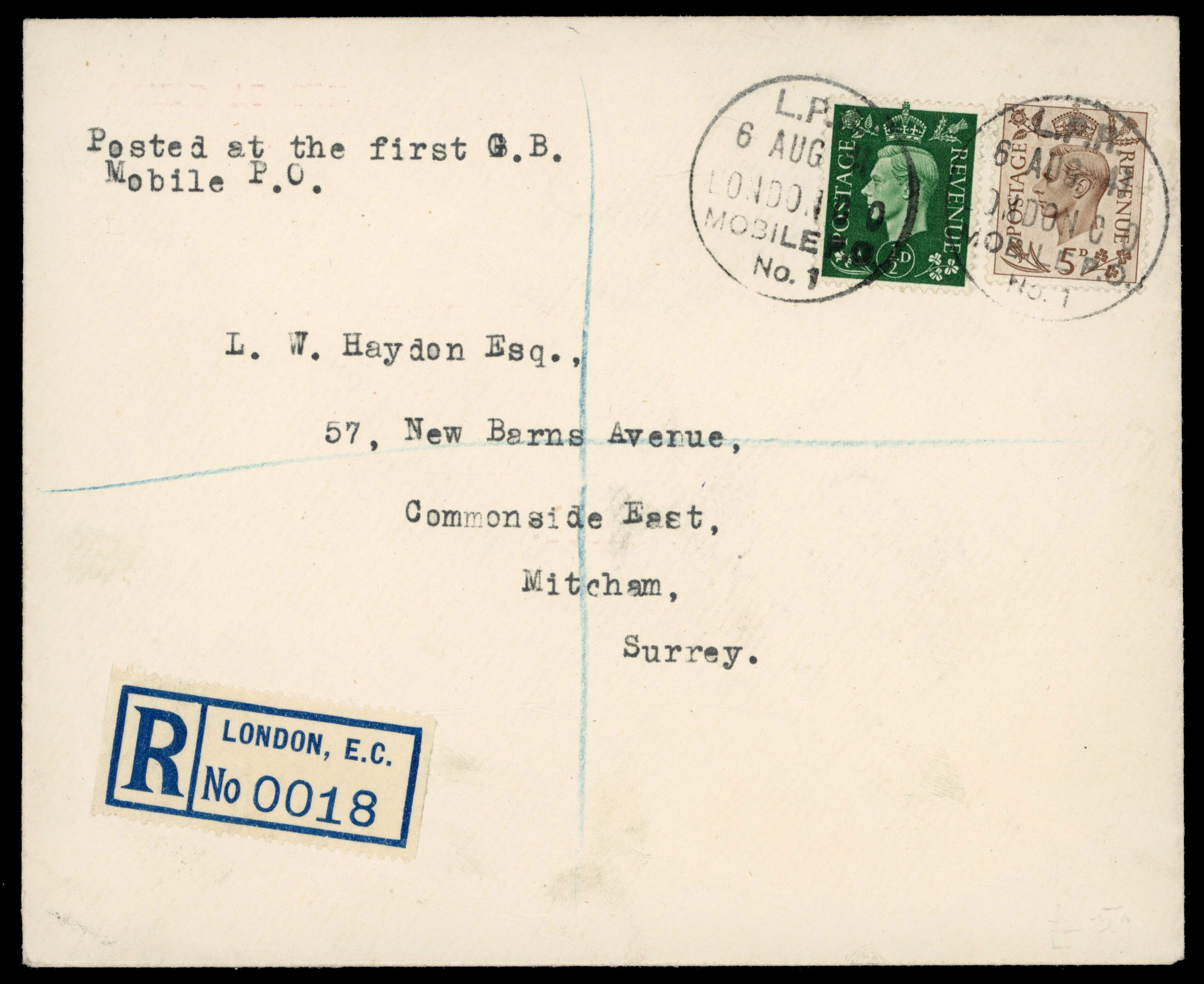 GB 1941 Mobile Post Office cover