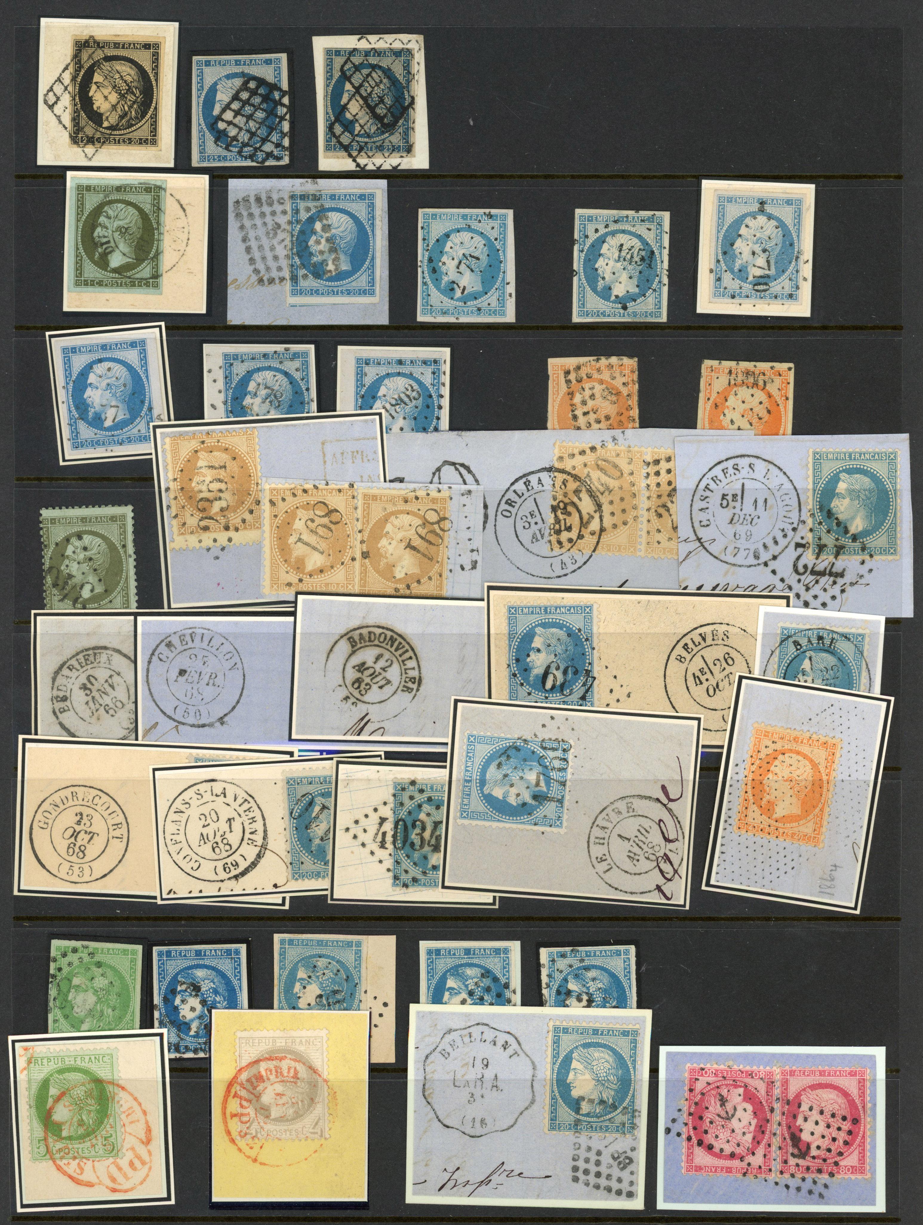 France 1849-78 used selection arranged on hagners