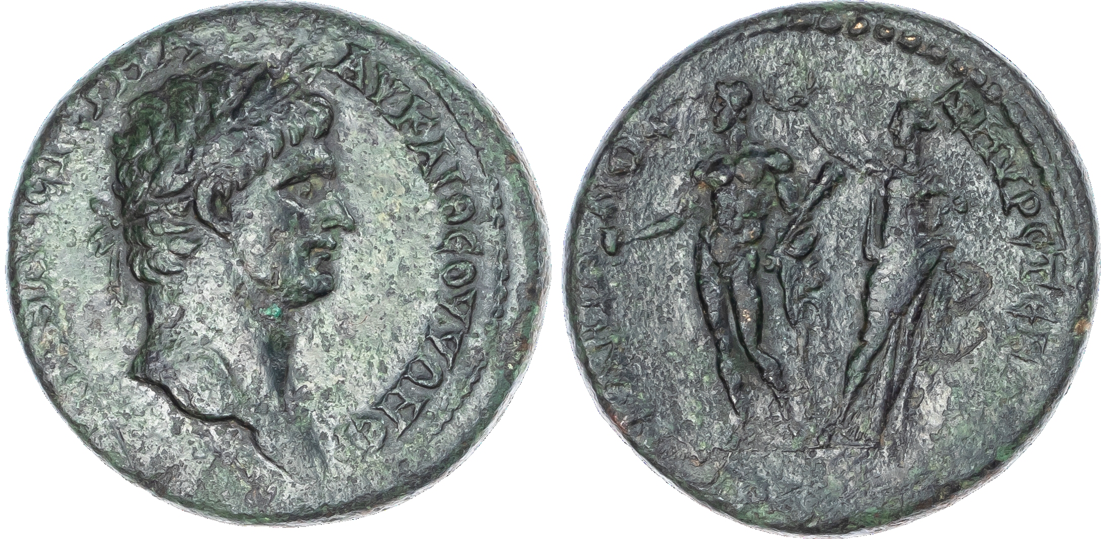 Ionia, Smyrna, Trajan (AD 98‑117) AE Pentassarion, c. AD 100‑105, Proclus, stephanophorus and Cl. Bion, strategus, 20.63g.