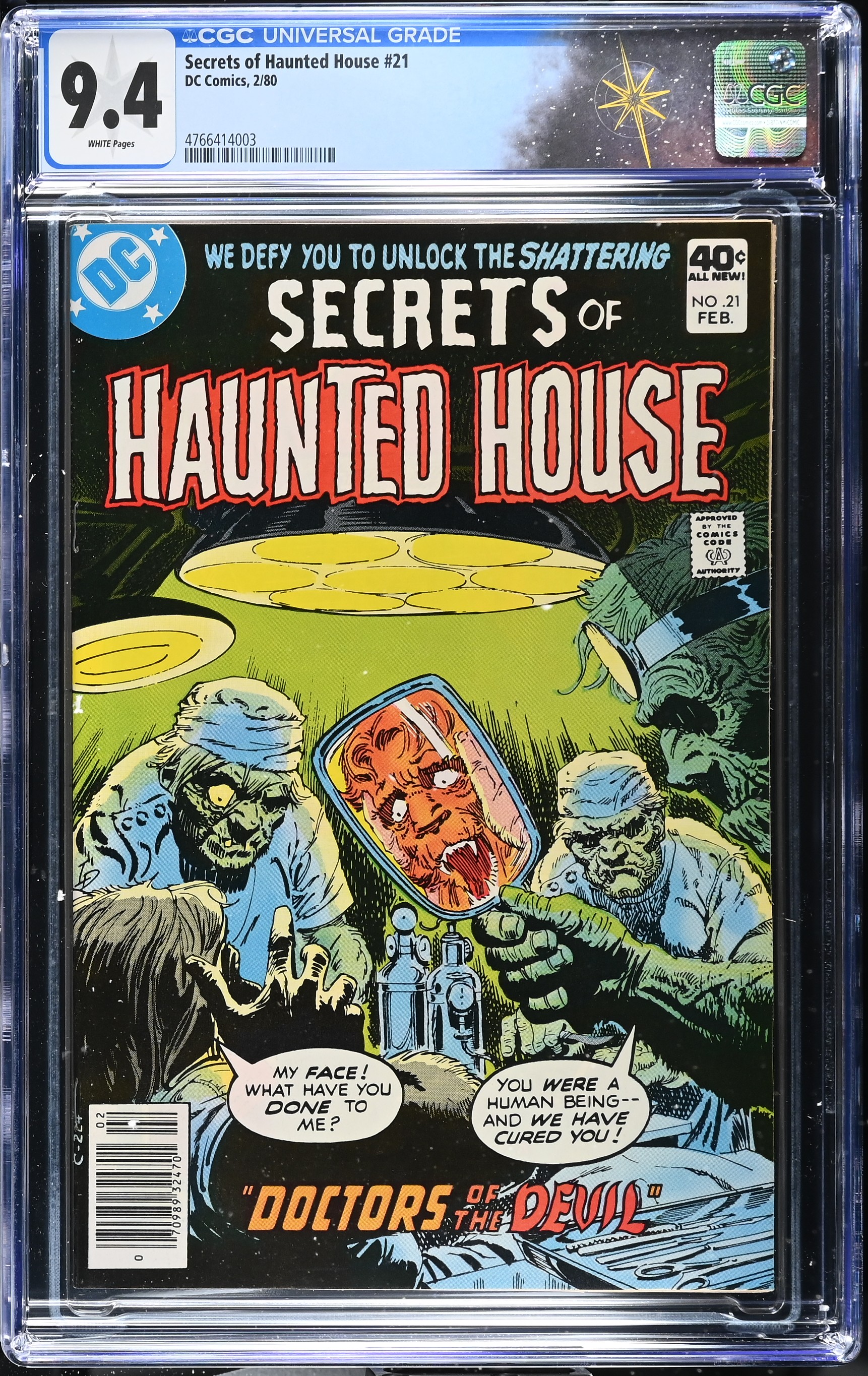 Secrets of Haunted House #21 CGC 9.4 Cover by Luis Dominguez (DC Comics, 1980) White Pages