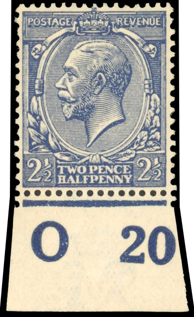 GB 1912-24 2½d indigo-blue on toned paper, unmounted mint, Spec. N21(15)