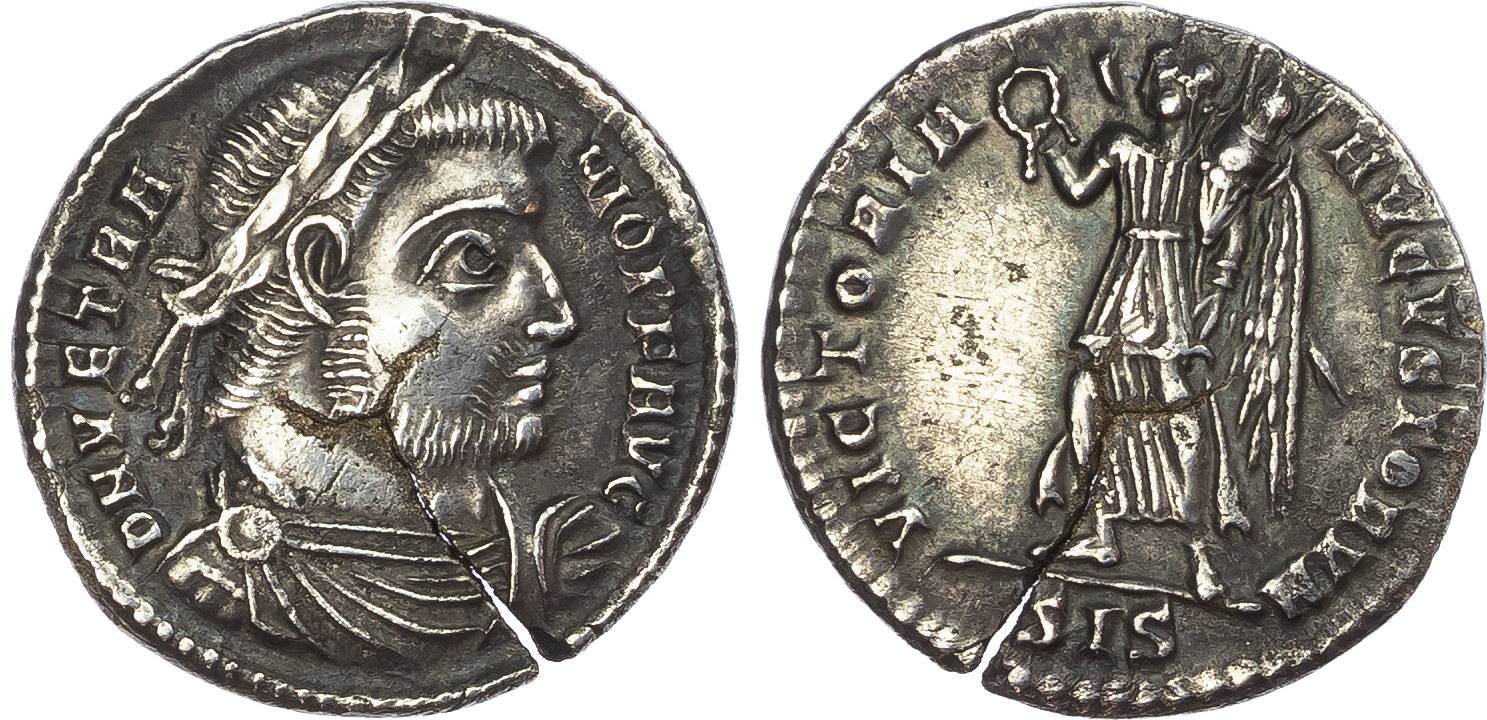 Vetranio (AD 350) AR Siliqua, Siscia, 3.29g.