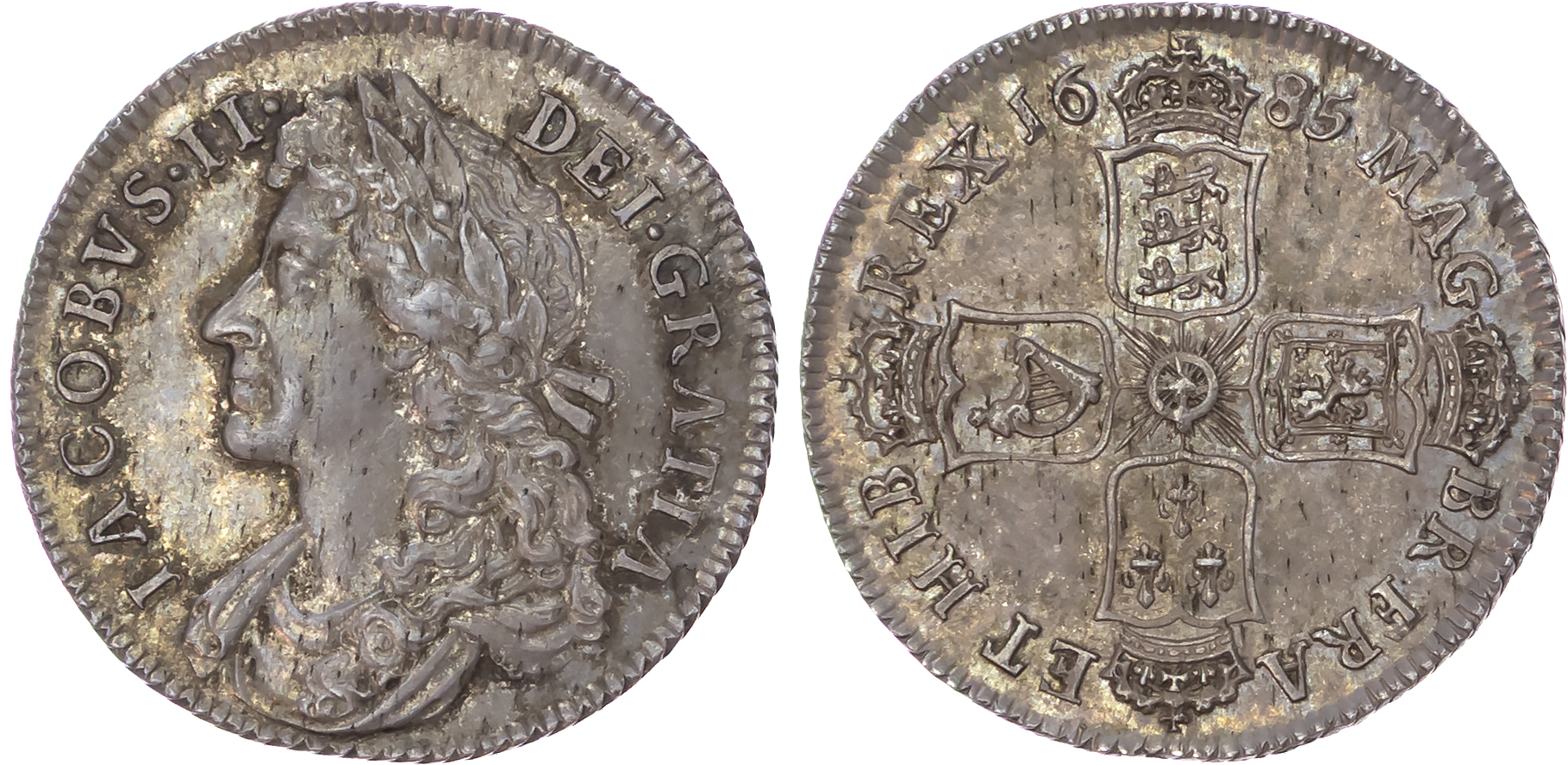 James II (1685-1688), AR Shilling, 1685.