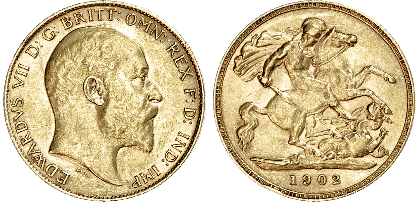 Edward VII (1901-1910), Half Sovereign, 1902, London mint. 