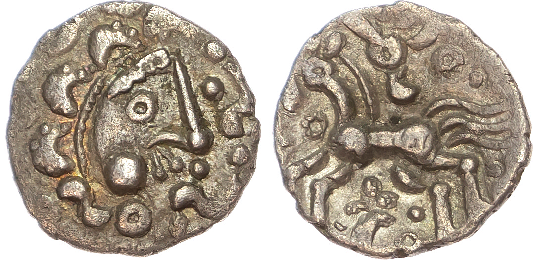 Dobunni (c. 30-15 BC) AR Unit, ‘Cotswold Eagle’ type, 1.02g.