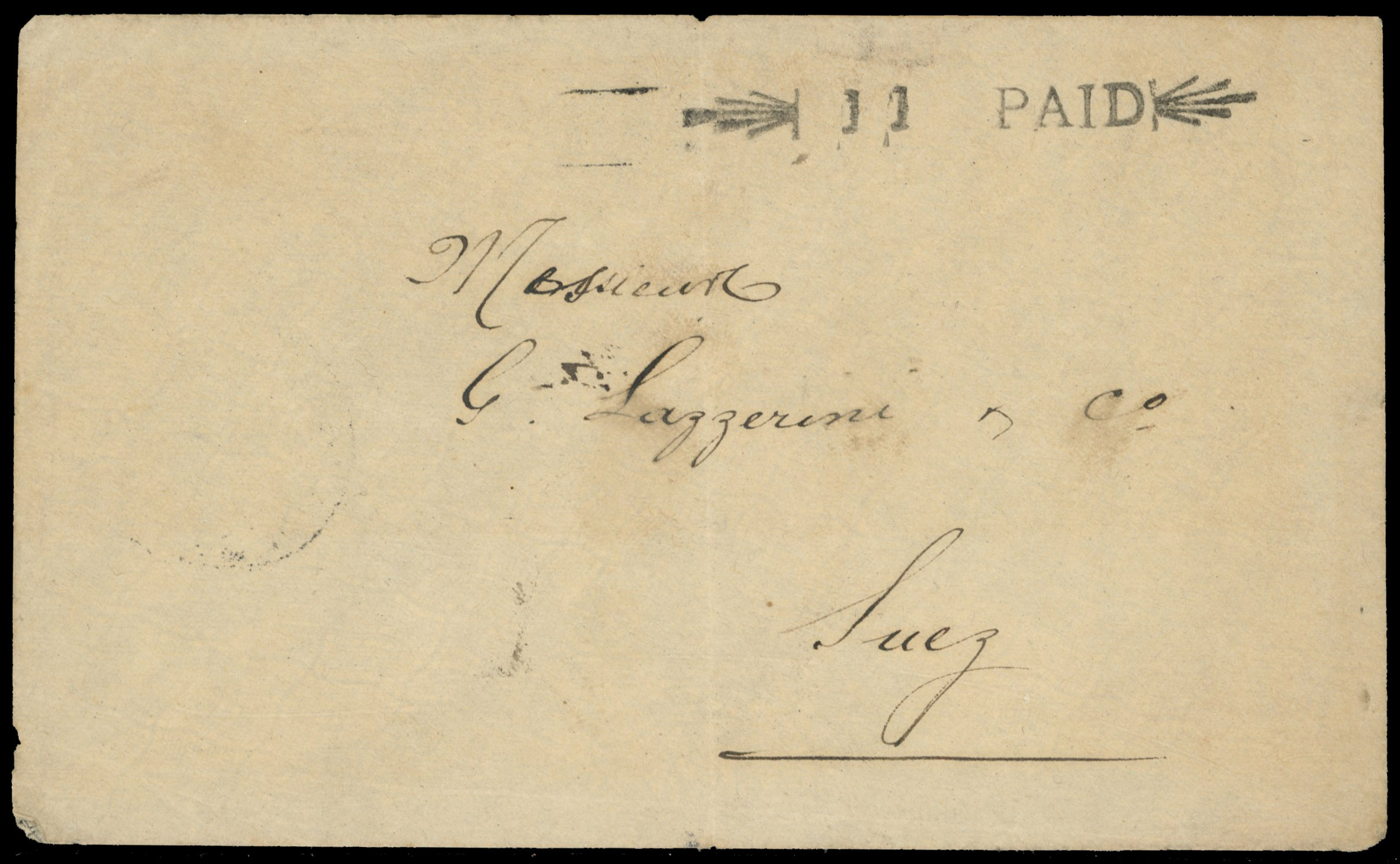 Saudi Arabia 1916 Djeddah Paid handstamp cover