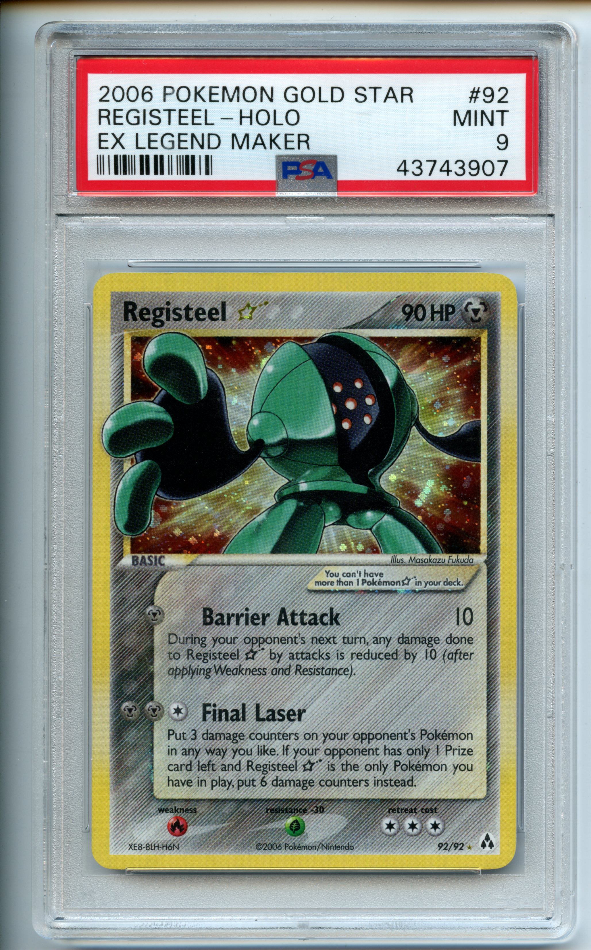 Pokemon TCG - Registeel Gold Star Holo - EX Legend Maker - PSA 9