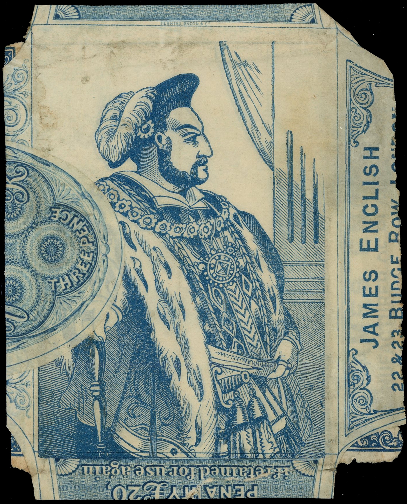 GB Playing Card Duty 'JAMES ENGLISH' Used wrapper