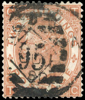 Great Britain 1867-80 2s brown used