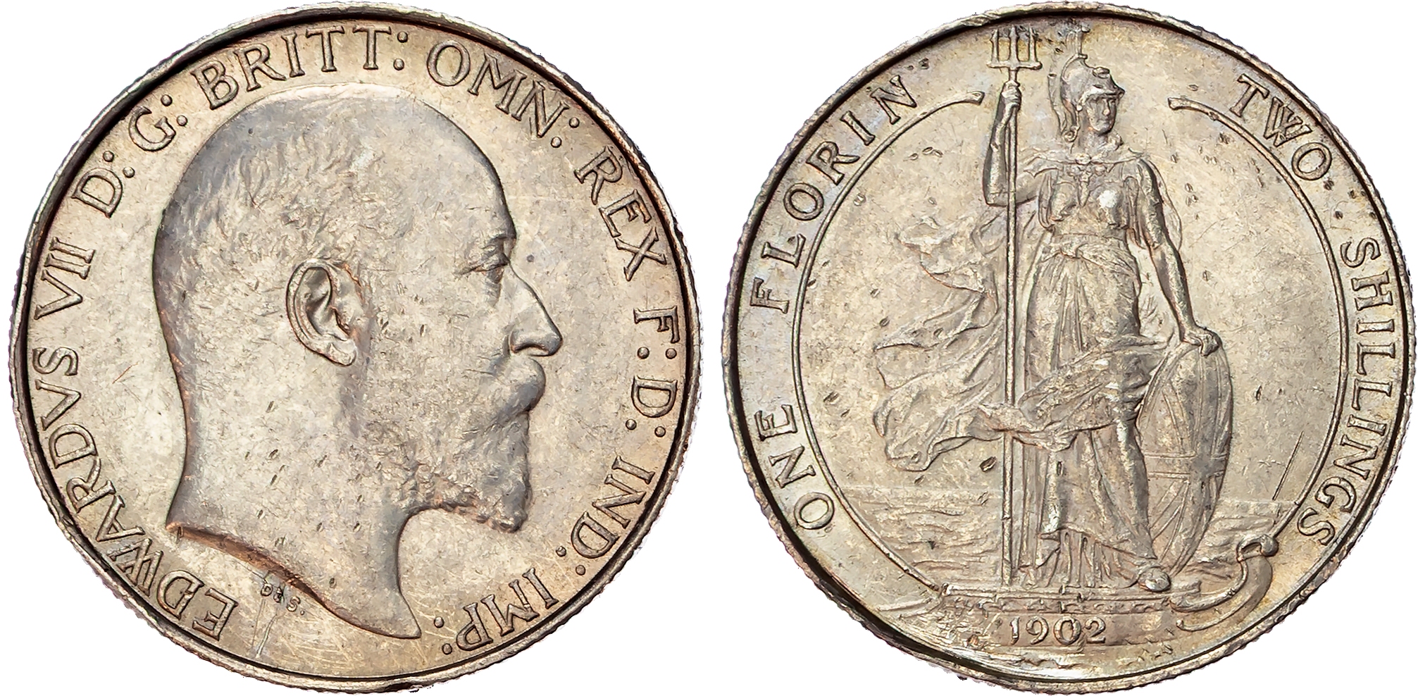 Edward VII (1901‑1910), AR Florin, 1902.