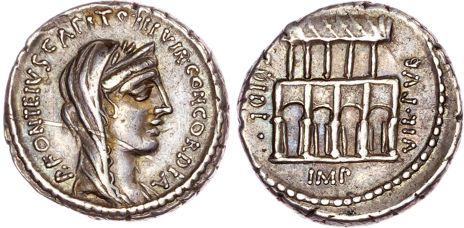 P. Fonteius P. f. Capito (55 BC) AR Denarius, Rome, 3.98g.
