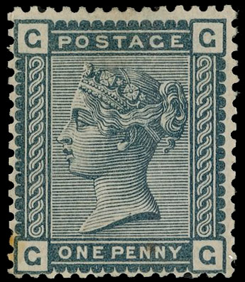 1880 1d Colour trial. Fine unused example lettered GG printed in greenish-grey on Crown watermarked paper. Couple of sma…